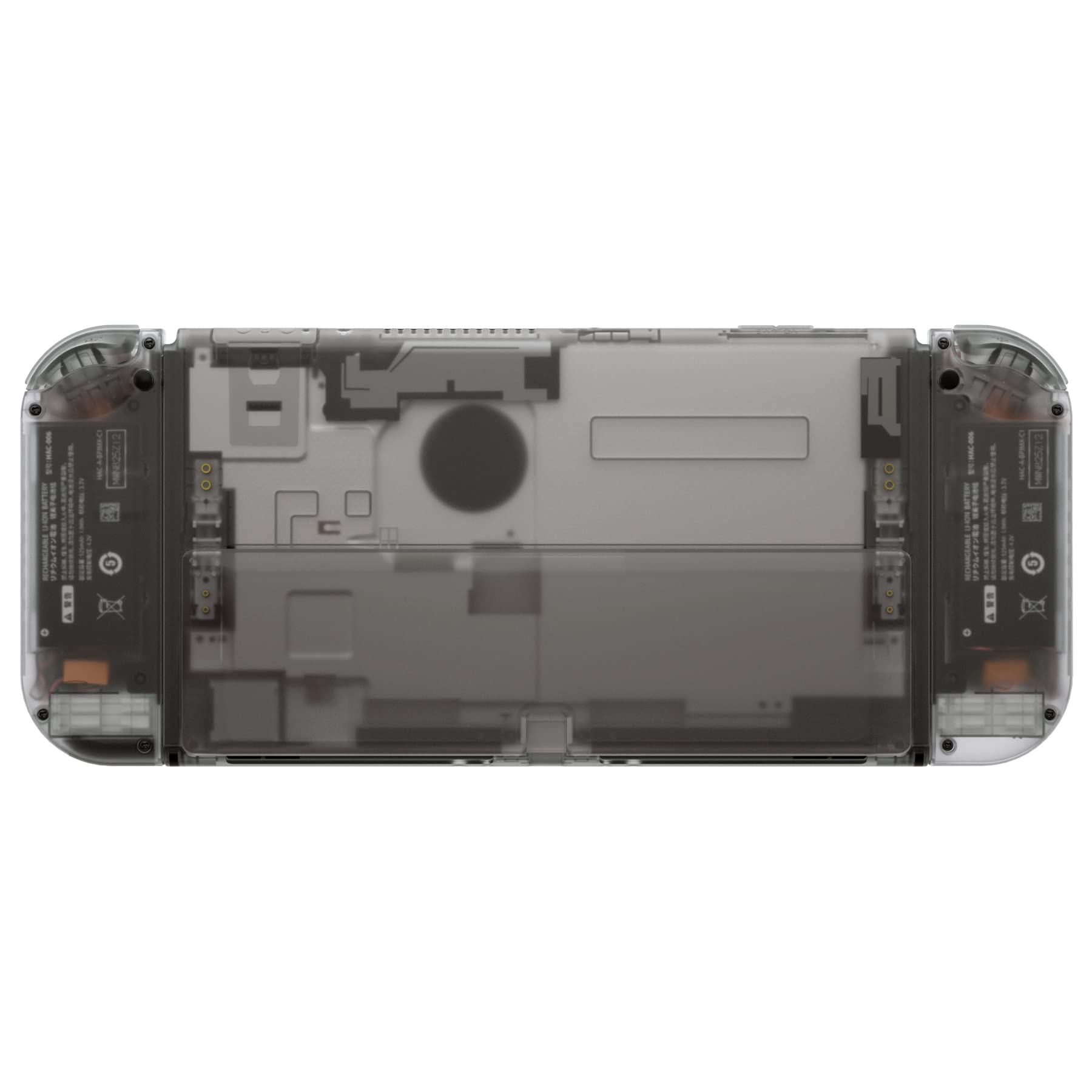 eXtremeRate DIY Full Set Replacement Shell for Nintendo Switch OLED - Custom Back Plate, Kickstand & Controller Housing with Buttons (Clear Black) | Gaming Accessories for Enhanced Handheld Experience