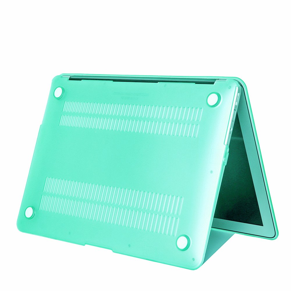 Se7enline Hard Shell Case Cover for MacBook Pro 15 inch A1286 (2010-2012 Models with DVD Drive) - Includes Sleeve Bag, Keyboard Cover, Screen Protector & Dust Plugs - Aqua Green - Perfect for Work, Travel & School Protection