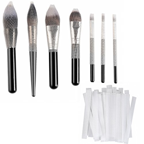 40 Pcs Reusable Expandable Mesh Makeup Brush Pen Guard Protector Set - Perfect for Travel, Storage & Organizing Cosmetic Brushes (Brushes Not Included)