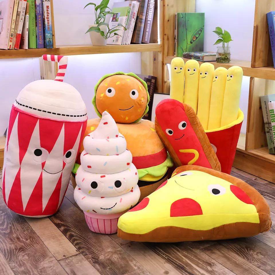 Cute Stuffed Foodie Friends Plush Toys - Adorable Kawaii Animal Plushies with Food Theme | Perfect for Kids Gifts, Room Decor & Cuddling