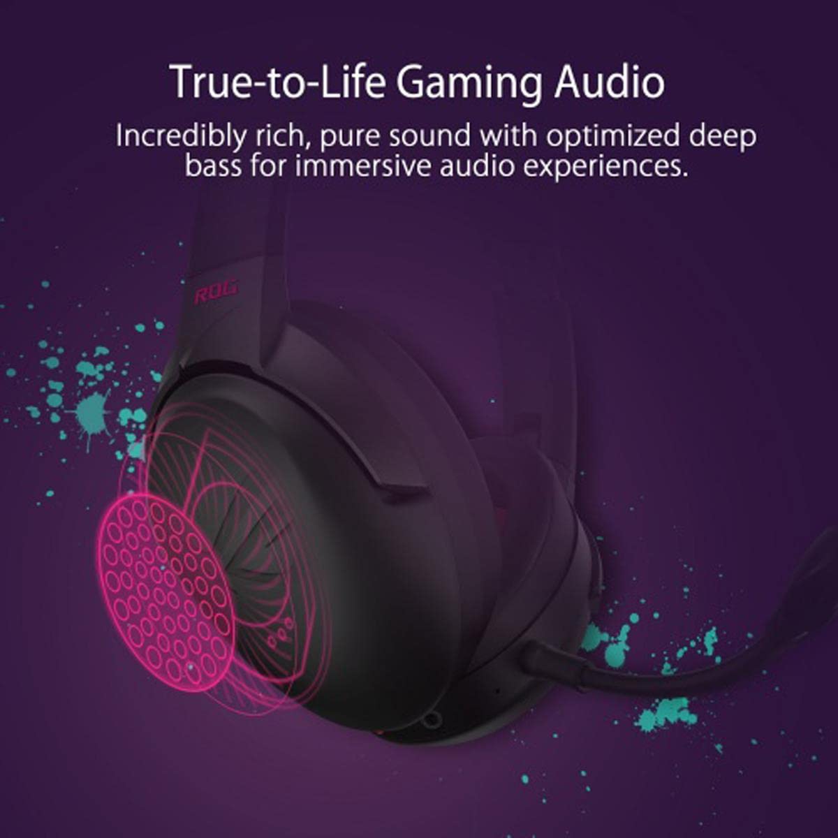 ASUS ROG Strix Go 2.4 Electro Punk Wireless Gaming Headset with USB-C 2.4GHz Adapter | AI Noise-Cancelling Mic | Over-Ear Headphones for PC, Mac, Nintendo Switch & PS4 | Perfect for Competitive Gaming & Streaming