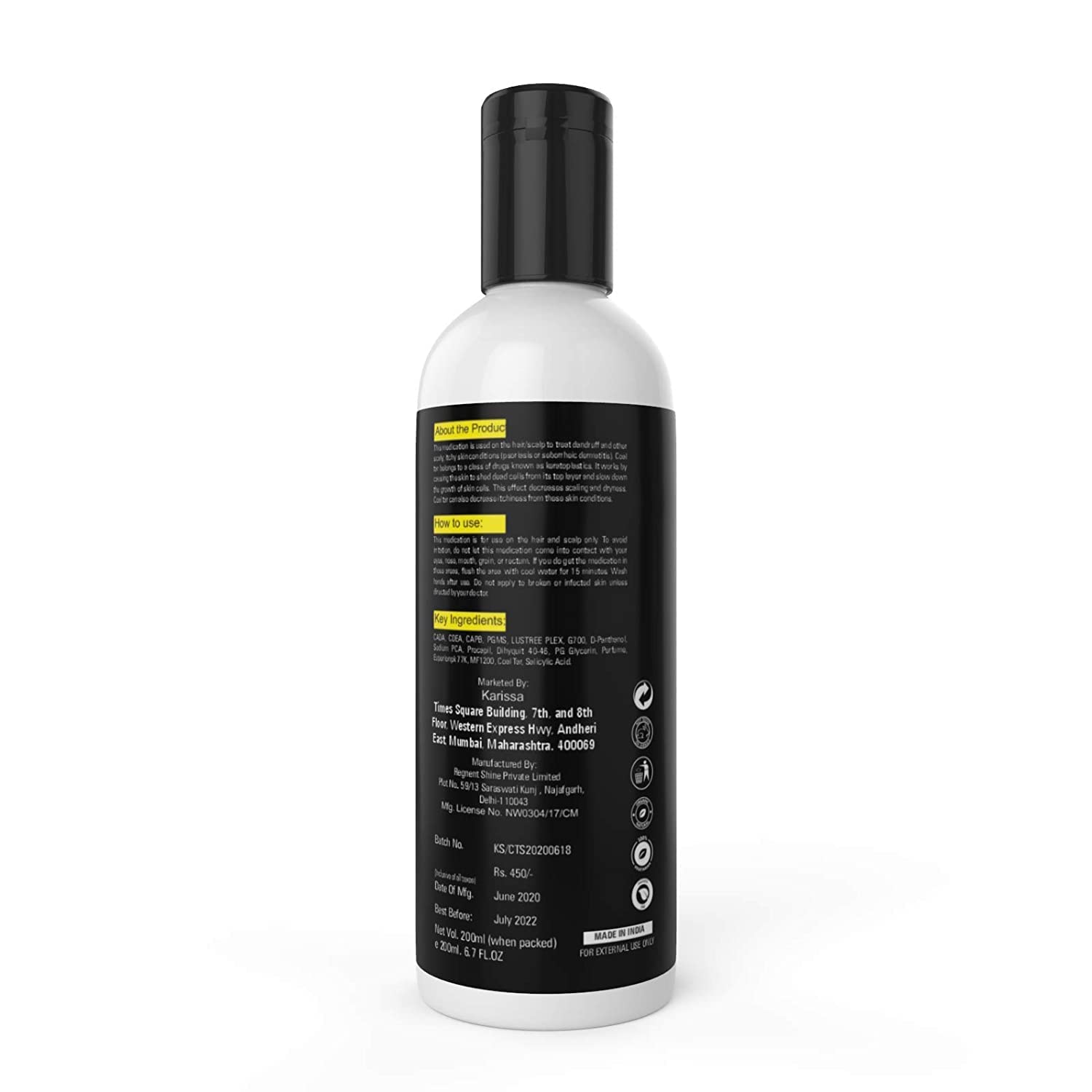 KTAR Anti Itch & Dandruff Shampoo 200ml - Soothes Itchy Scalp, Relieves Flakes - Perfect for Dry, Sensitive Scalp Care at Home or Travel