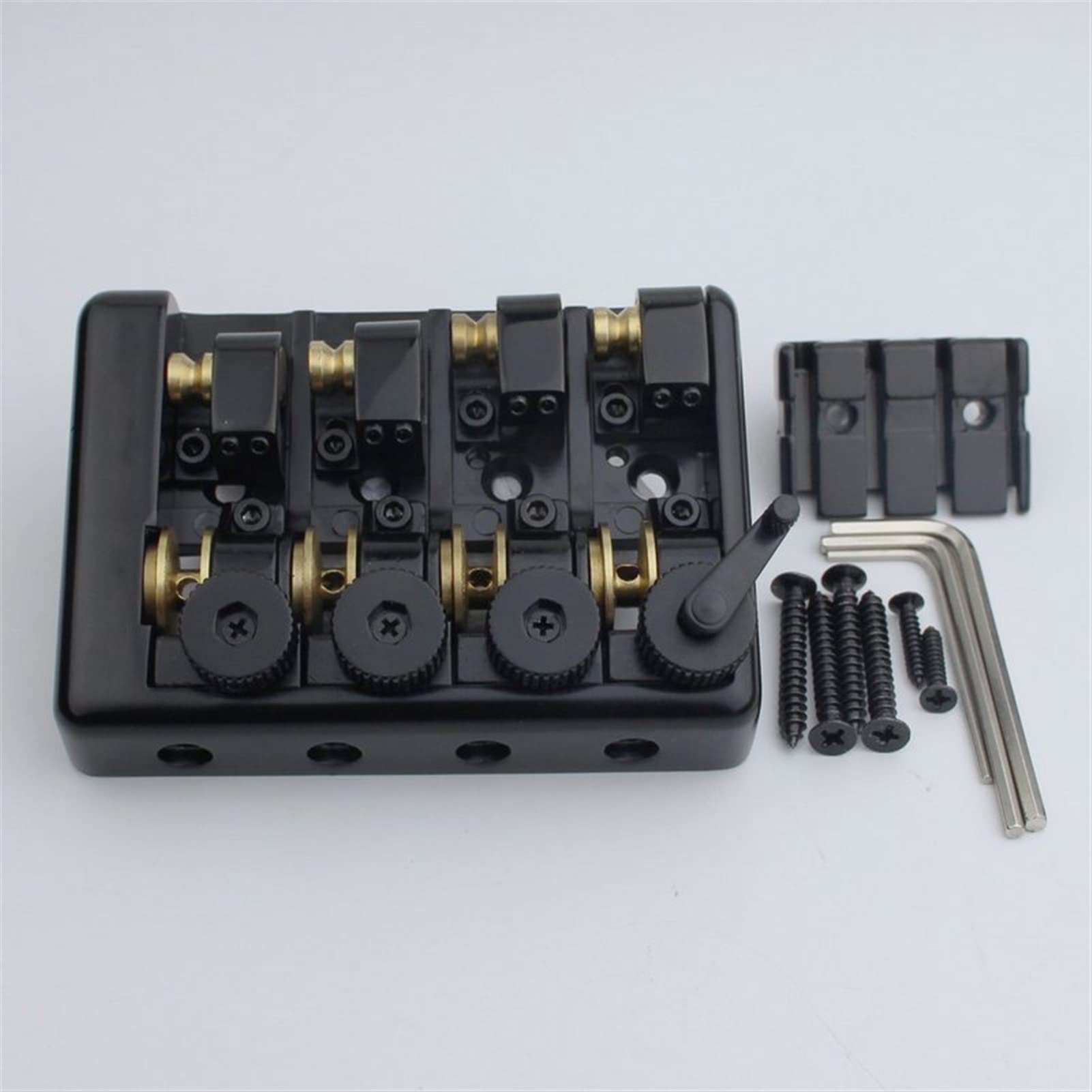 4 String Headless Travel Bass Bridge - Black Electric Guitar Bridge Replacement for Easy Portability & Performance | Perfect for Musicians on the Go