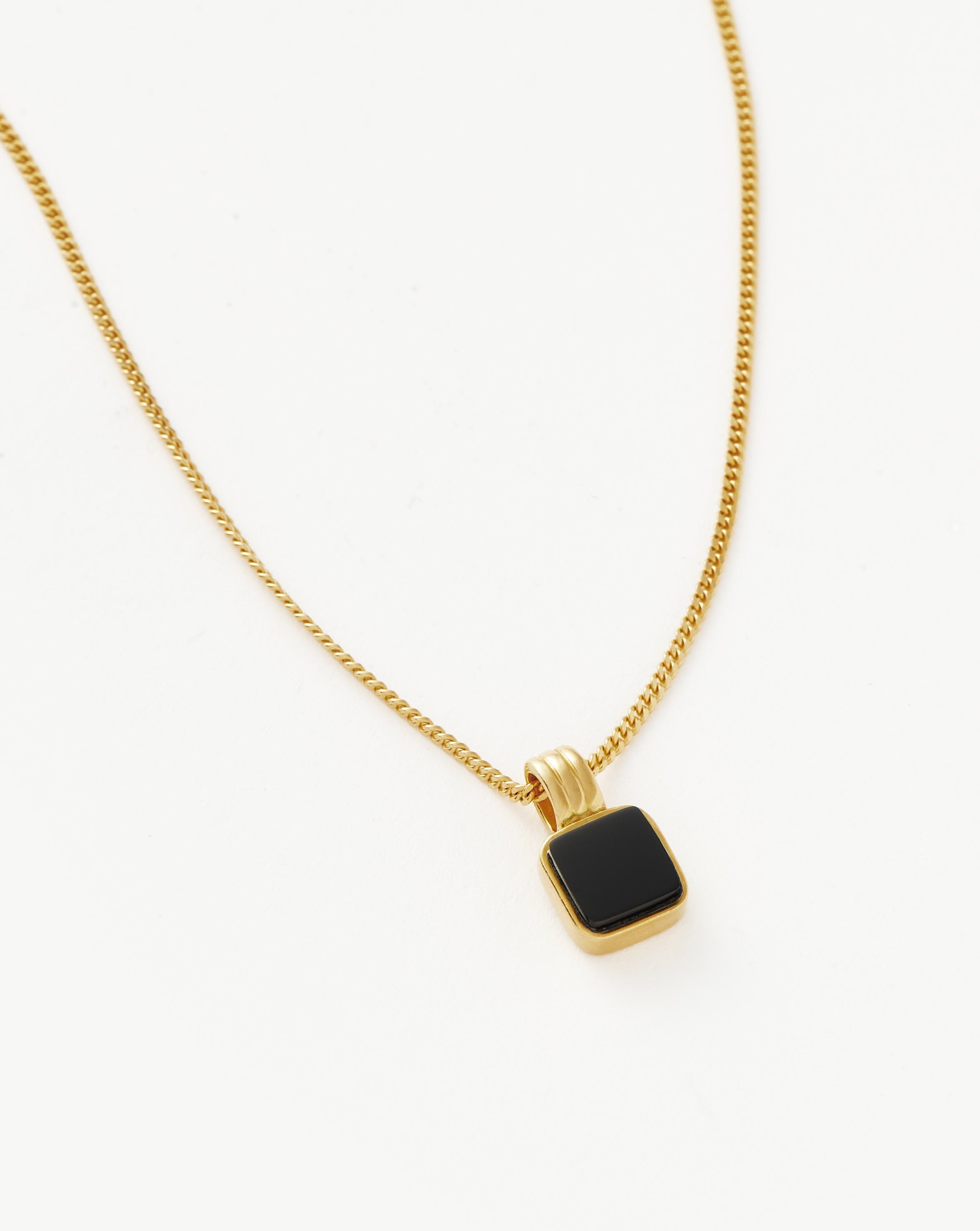 Men's Square Black Onyx Pendant Necklace - Lucy Williams Collection | Perfect for Gifts, Formal Occasions & Everyday Wear