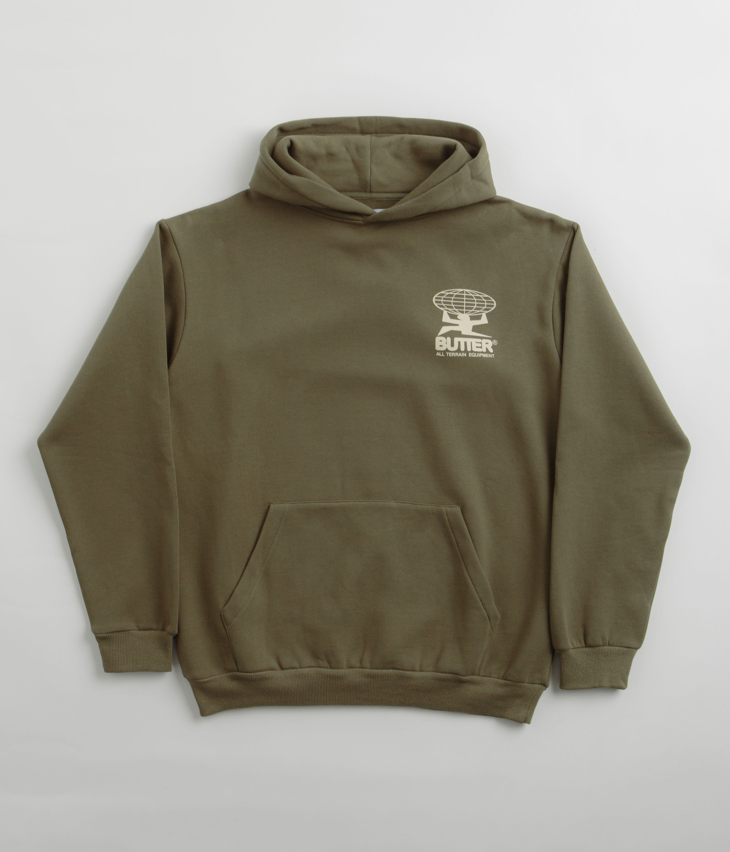 Butter Goods All Terrain Hoodie - Army Green Outdoor Adventure Jacket for Hiking, Camping & Streetwear Fashion