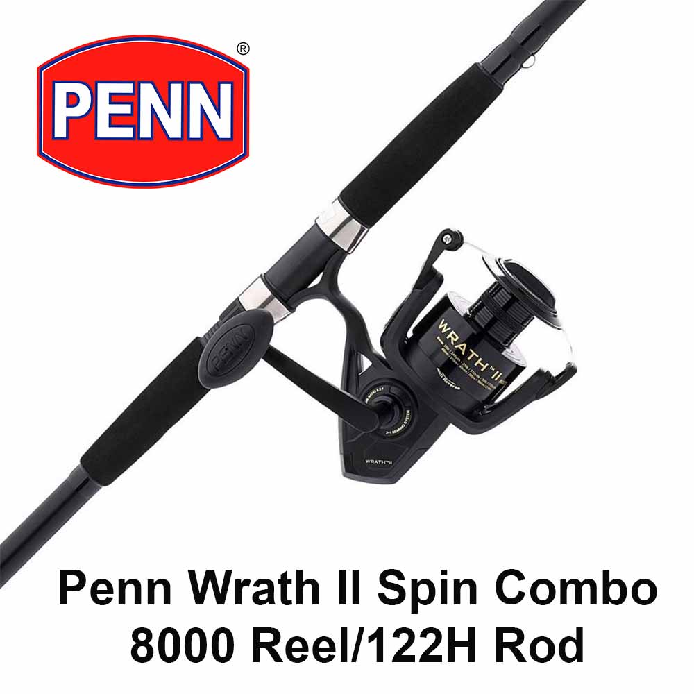 Penn Wrath II Spinning Fishing Rod and Reel Combo - Lightweight Graphite Rod with Smooth Ball Bearing Reel for Freshwater and Saltwater Fishing - Perfect for Bass, Trout, and Walleye Anglers