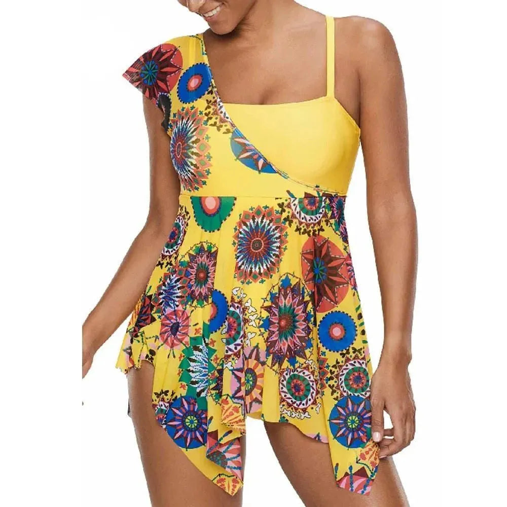 Floral One Piece Swimwear for Women - Stylish Bathing Suit with Bloom Print, Perfect for Beach Vacations & Pool Parties