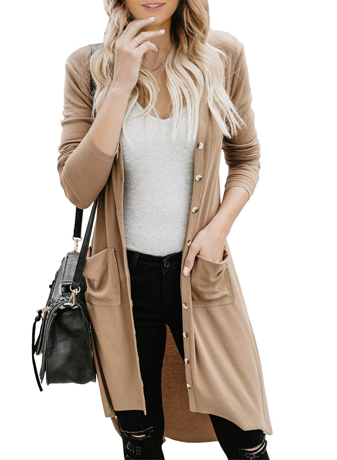 Dokotoo Women's 2022 Fashion Casual Open Front Printed Cardigan Sweater - Lightweight Thin Coat Jacket for Spring & Fall Outerwear | Perfect for Office, Travel & Daily Wear