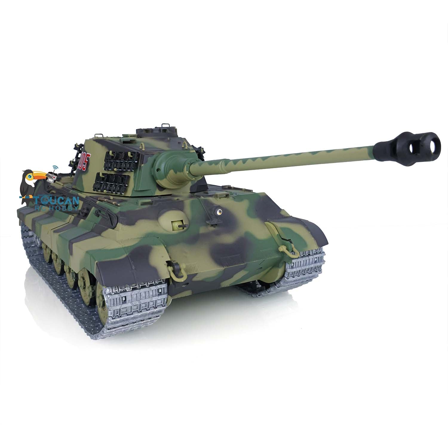 2.4Ghz Henglong 1:16 Scale German King Tiger RTR RC Tank - 3888A Model with Metal Tracks, 340° Rotating Turret & Steel Gearbox | US Stock | Battle Simulation & Collectible Display