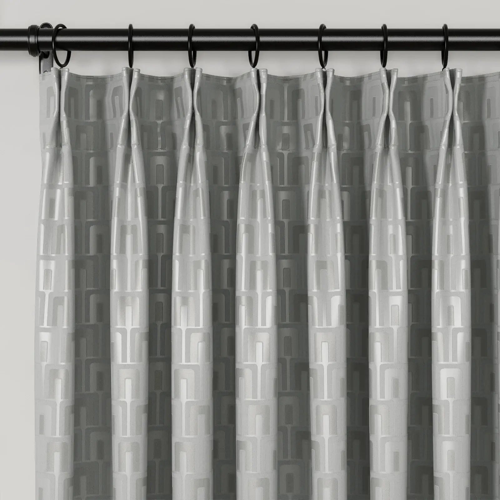 Lydia Plants Jacquard Curtain Pleated - Elegant Floral Print Blackout Drapes for Living Room, Bedroom & Nursery - Home Decor Window Treatments for Privacy & Light Control