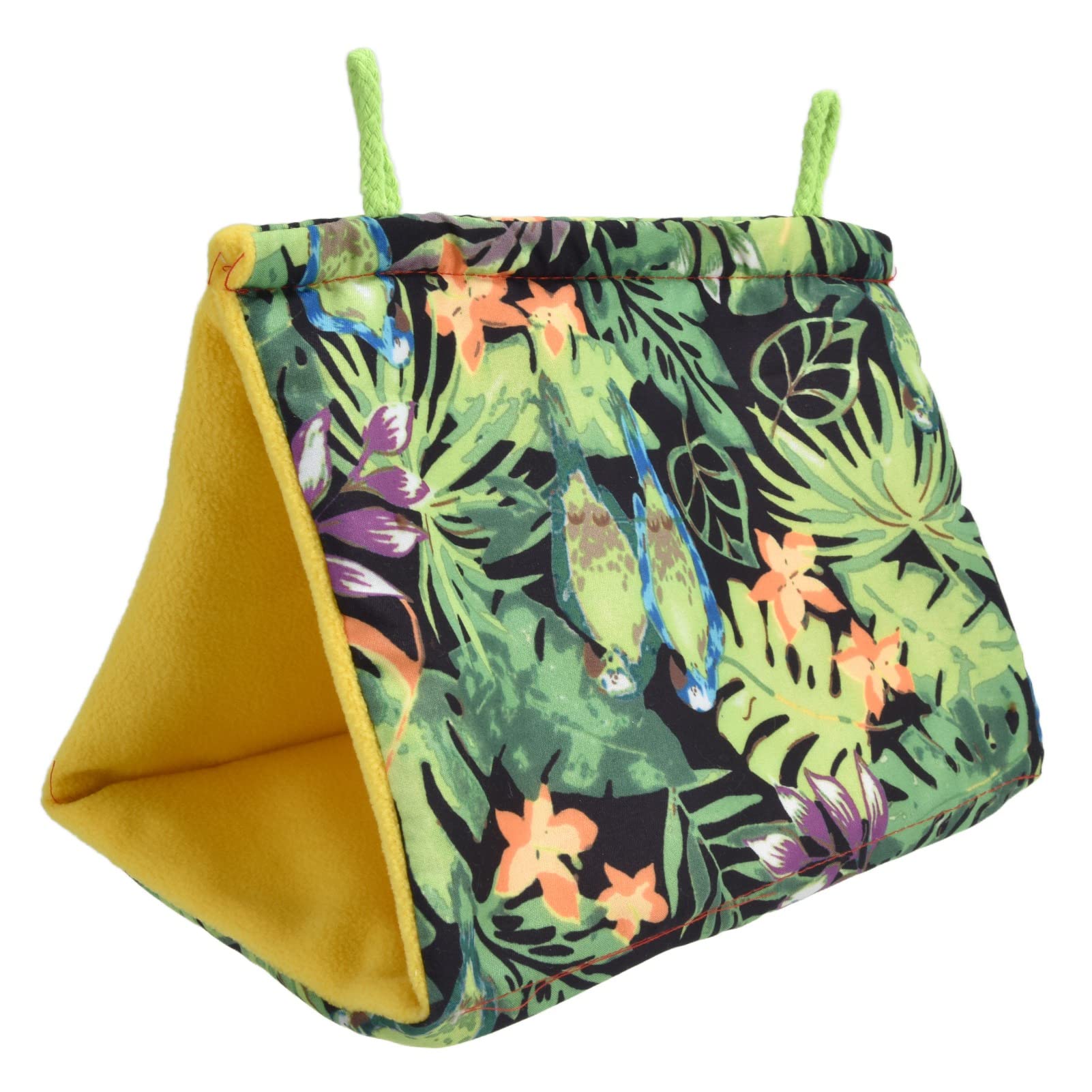 Jiawu Bird Triangular Soft Shade Hut Tent - Hanging Pet Bird House for Cage - Perfect for Parakeets, Cockatiels & Small Birds (Ideal for Sleeping, Nesting & Play)