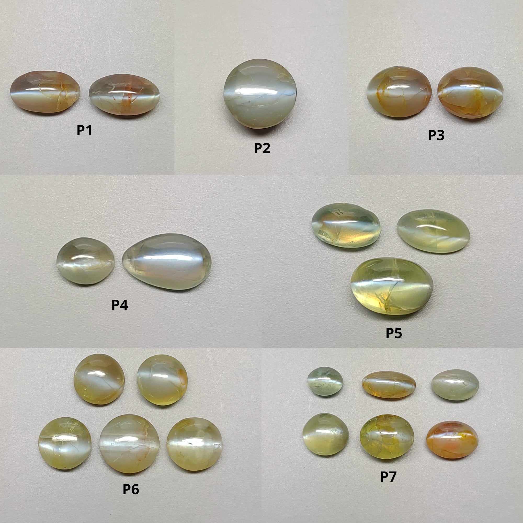 Natural Untreated Chrysoberyl Cat's Eye Gemstone Cabochon - Oval & Round Shapes for Jewelry Making, Healing Crystals & Collectors | High Quality Unheated Cat's Eye Stones for Rings, Pendants & Spiritual Use