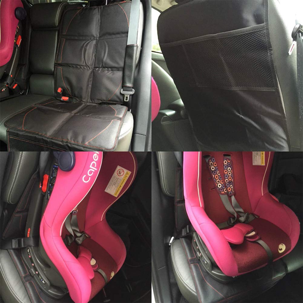 J&C Car Seat Protector - Waterproof Non-Slip Car Seat Cover for Baby & Child Safety Seats, Dog Mats & Kick Mats - Perfect for Road Trips, Daily Commutes & Pet Travel