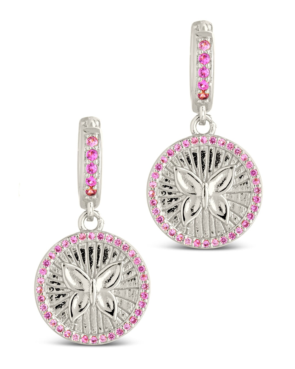 CZ Butterfly Charm Hoop Earrings for Women - Fashion Dainty Gold Plated Indian Bindi Jewelry - Perfect for Parties, Weddings & Ethnic Outfits