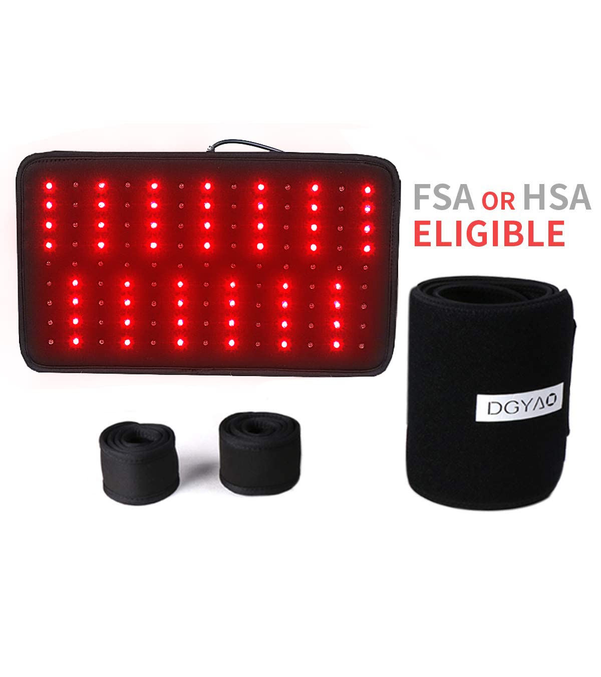 DGXINJUN Infrared Red Light Therapy Device for Back Pain Relief - FSA/HSA Eligible Large LED Pad, Flexible Wearable Wrap with Deep Penetration for Shoulder, Joint & Muscle Therapy - Home Use for Pain Management & Recovery
