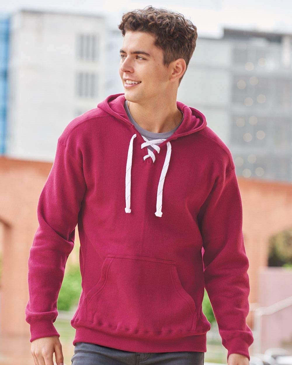 NCAA Men's Sports Lace-Up Hoodie Sweatshirt - Comfortable Athletic Pullover for Basketball, Football & College Fans - Perfect for Game Day & Casual Wear