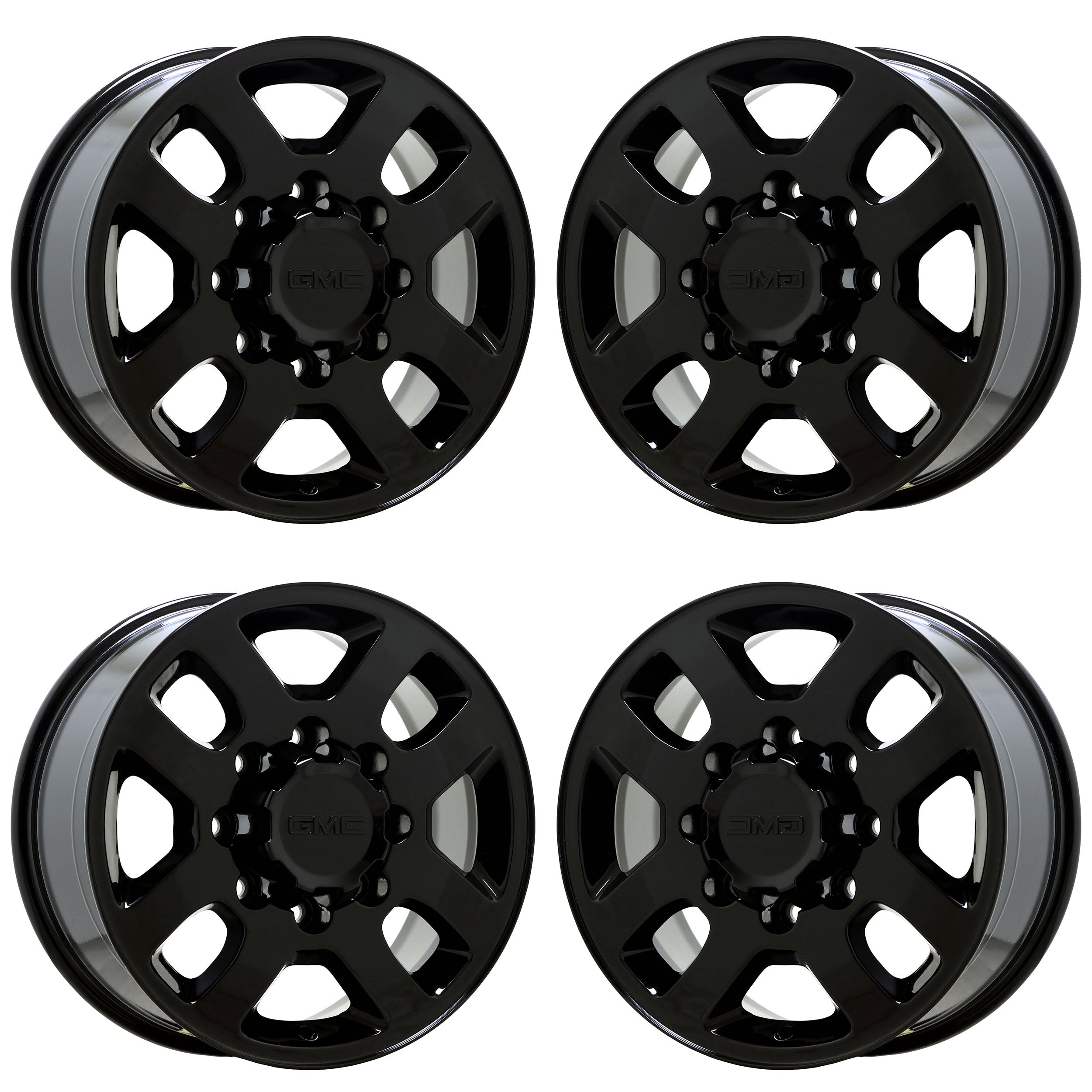 18 GMC Sierra 2500 3500 Gloss Black OEM Wheels Rims - Set of 4 (Part #5502) - Exchange Program Available - Perfect for Off-Roading & Truck Upgrades