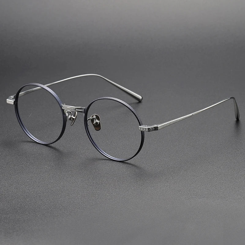 Stylish Black Full Rim Round Titanium Eyeglasses for Women - Lightweight & Durable Frame - Perfect for Office, Reading & Everyday Wear (Model 55026)