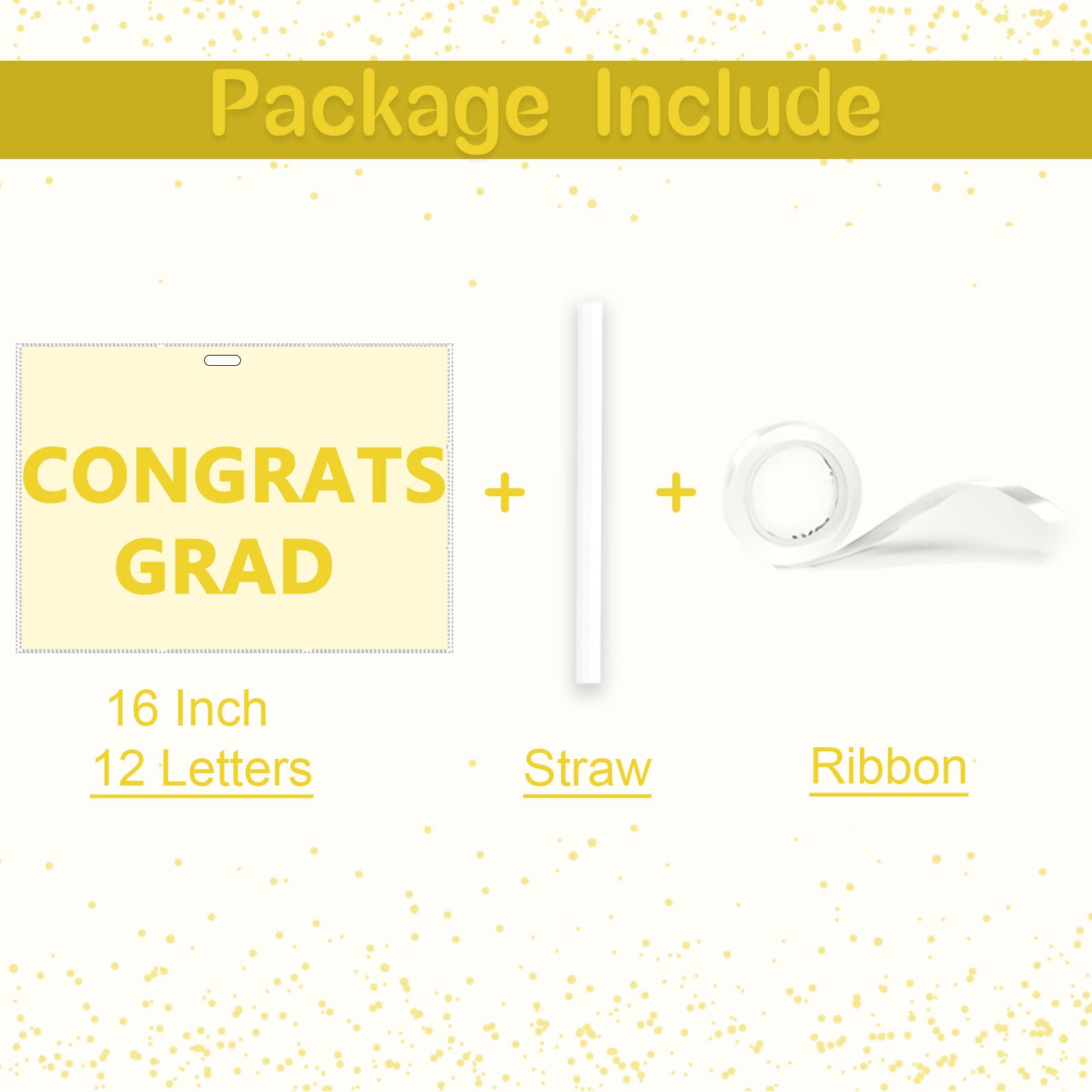 16 Inch Gold Graduation Balloons - Class of 2023 Congrats Grad Banner for Party Decorations, Yard Sign Backdrop | Perfect for Graduation Ceremonies, Photo Booths & Outdoor Celebrations