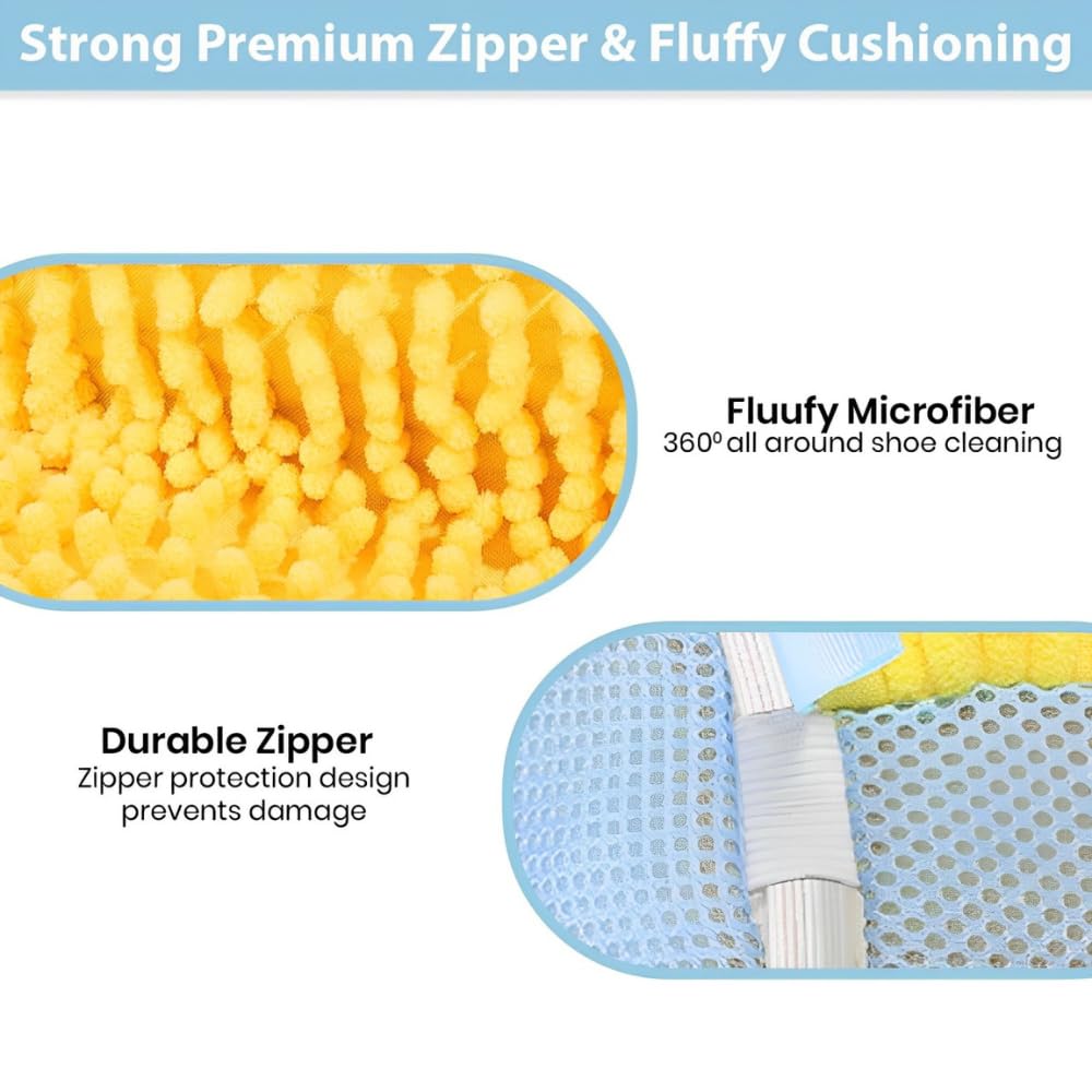 Reusable Shoe Laundry Bag with Brush - for Sneakers & Gym Shoes - Machine Wash Safe - Includes Shoe Trees - Perfect for Travel & Sports