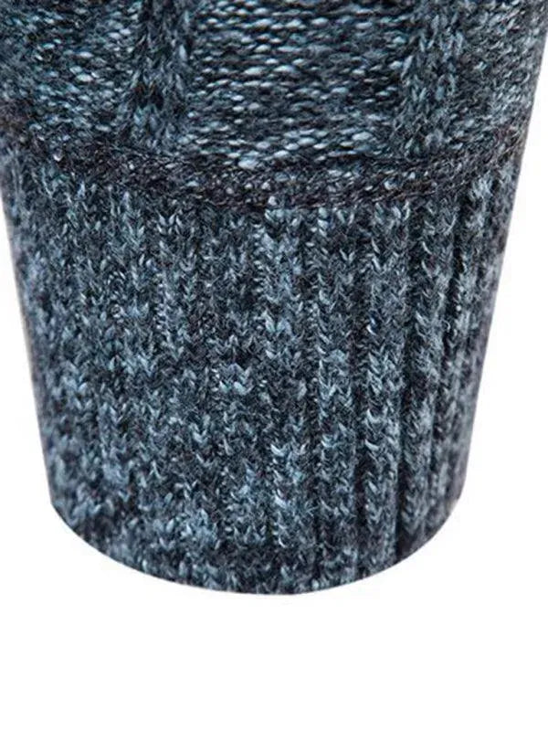 Men's Stand Collar Zipper Pullover Sweater - Warm Winter Knitwear for Casual Outfits & Outdoor Activities