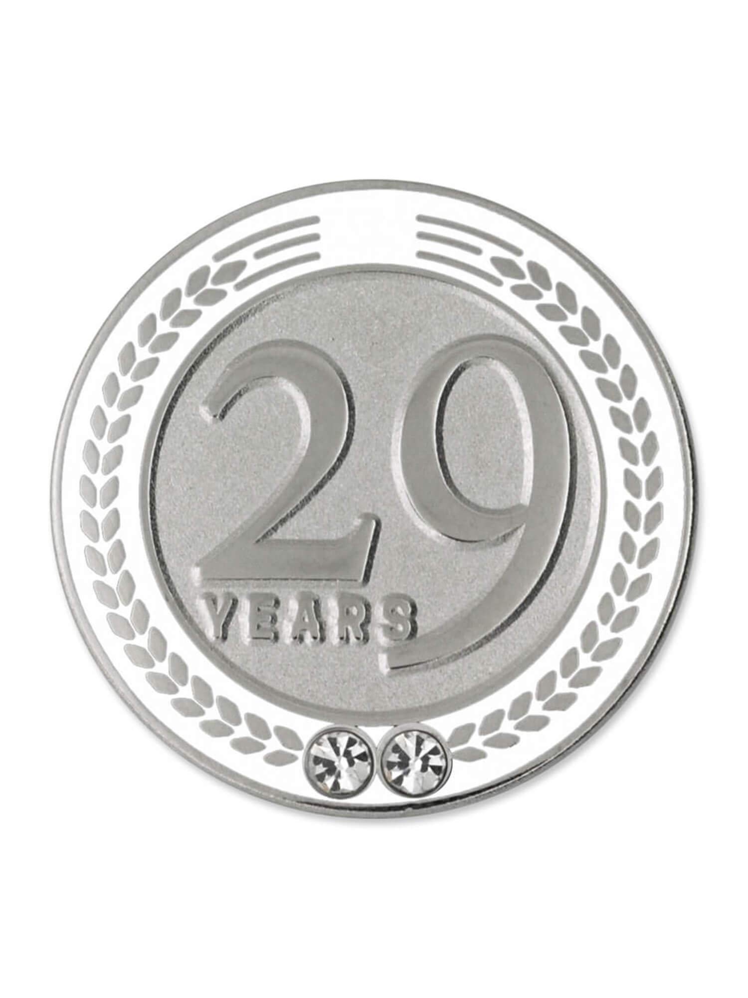 PinMart Years of Service Award Lapel Pin - Elegant White Employee Recognition Gift for Work Anniversaries & Corporate Events