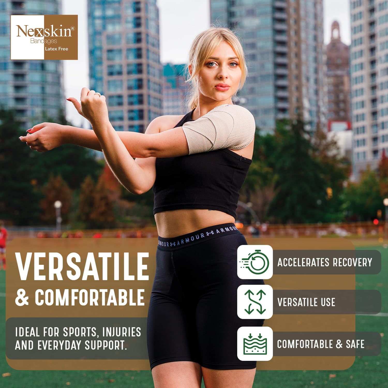 Premium Elastic Bandage Wrap (4” Wide, 50 Pack) - Latex-Free Athletic & Medical Compression Bandages with Hook & Loop Fasteners - Washable & Reusable for Sports Injuries, First Aid, Sprains, and Post-Surgery Support