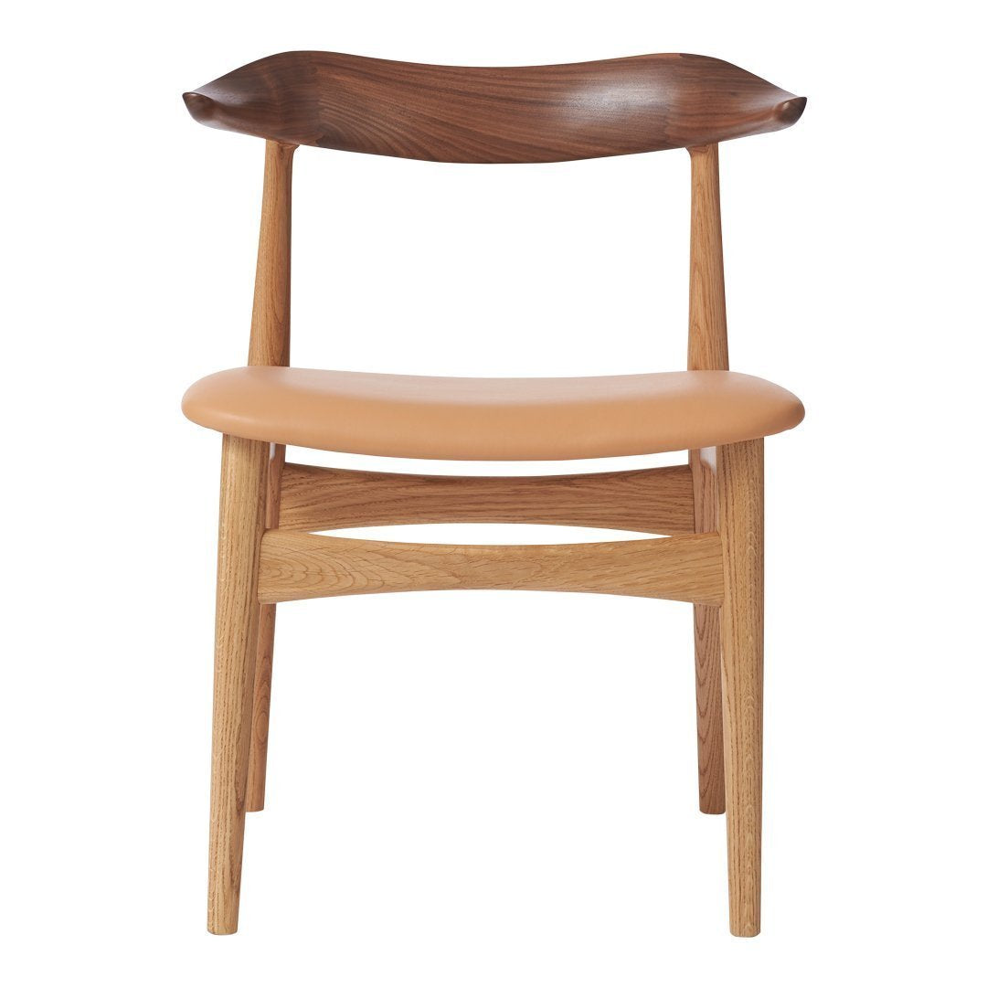 Knud Farch Cow Horn Chair Seat - Upholstered Warm Nordic Style for Living Room, Bedroom & Office Decor
