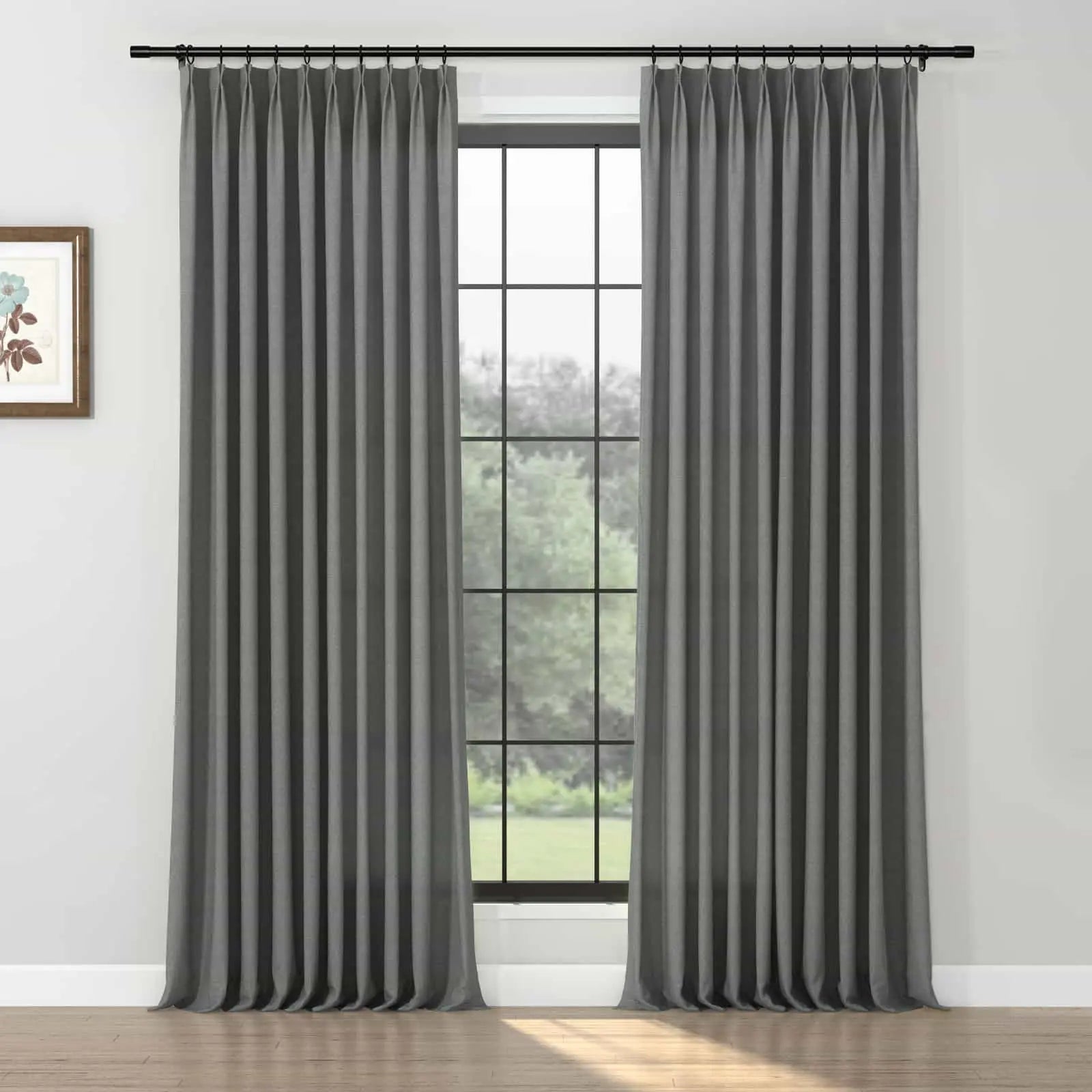 Premium Karin 100% Pure Wool Pleated Curtains - Thermal Insulated, Noise Reducing for Living Room, Bedroom & Office