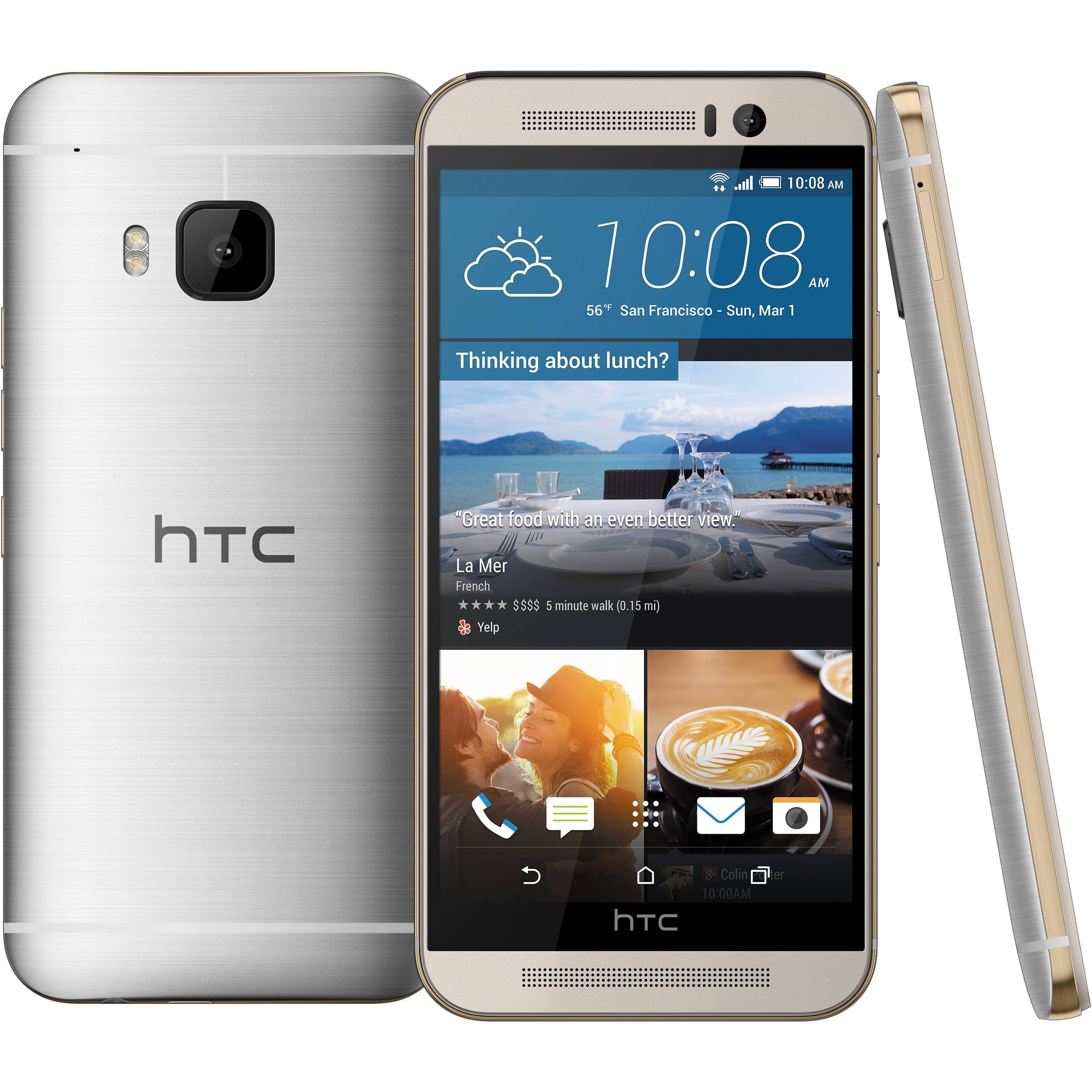 HTC One M9 32GB Gold on Silver Unlocked GSM Smartphone - Perfect for Travel, Business & Everyday Use