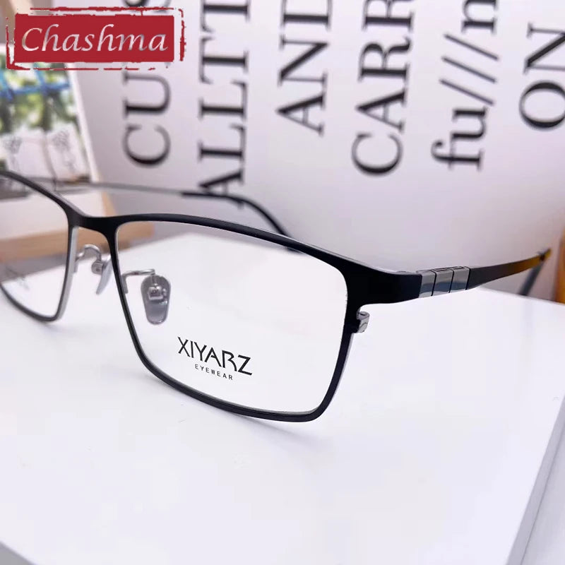 Men's Titanium Full Rim Square Eyeglasses - Lightweight Durable Frame for Work, Reading & Fashion | Model 42057