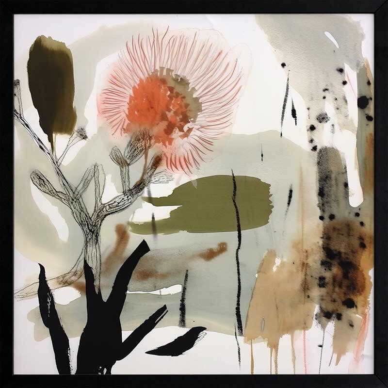 Australian Florals Orange Framed Wall Art Print - Vibrant Floral Decor for Living Room, Bedroom & Office