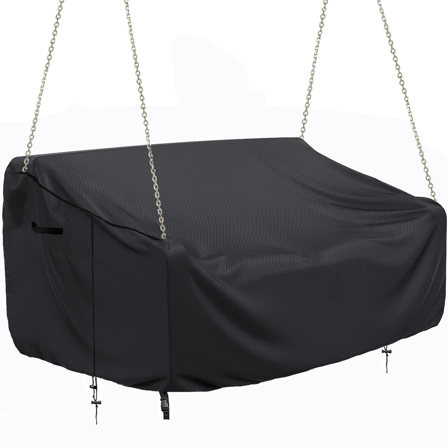 Waterproof Outdoor Porch Swing Cover - All Weather Resistant, Tear Proof Hanging Swing Protector for Patio Furniture (Black, 85x45x(32-24)inch) - Perfect for Backyard, Garden & Deck Protection