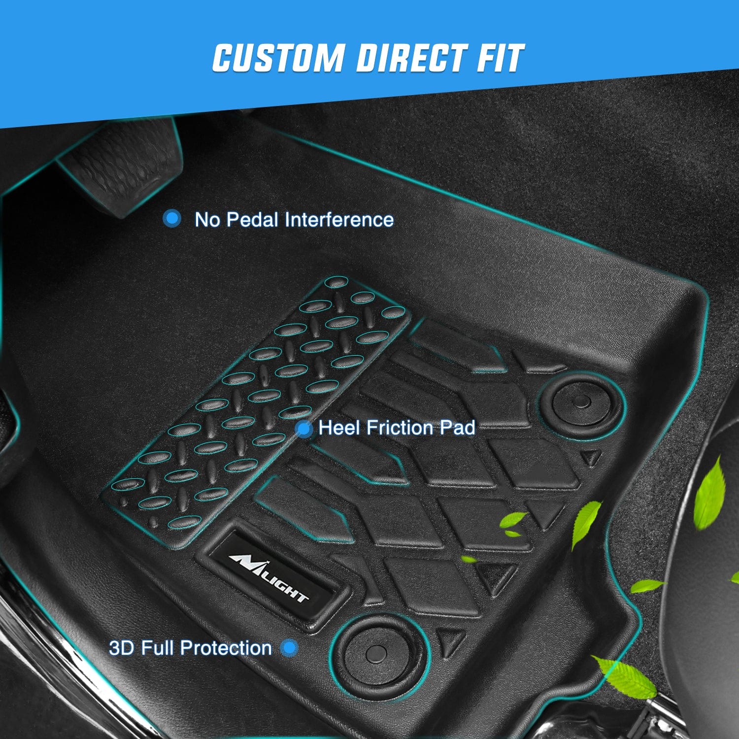 Premium TPE All-Weather Floor Mats for Subaru Ascent 7-Seater (2019-2025) - Perfect Fit 2nd Row Bucket Seats | Waterproof & Durable Car Mats for SUV | Ideal for Family Road Trips, Outdoor Adventures & Daily Commute