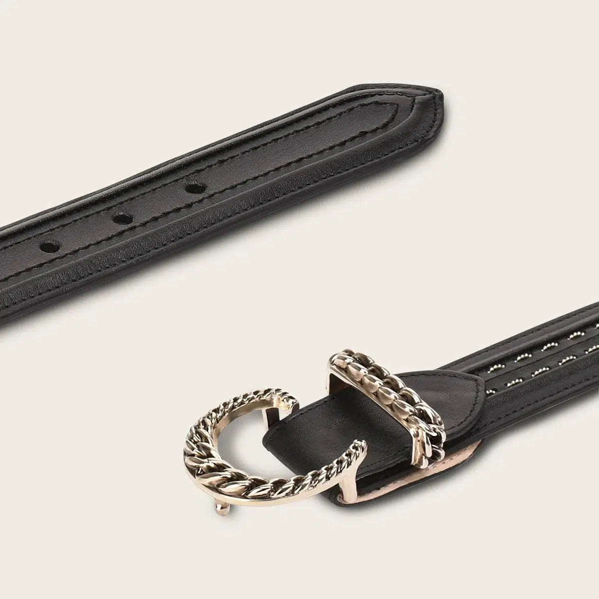 Cuadra Black Casual Western Leather Belt for Women - Stylish & Durable Cowhide Belt for Jeans, Dresses & Everyday Outfits