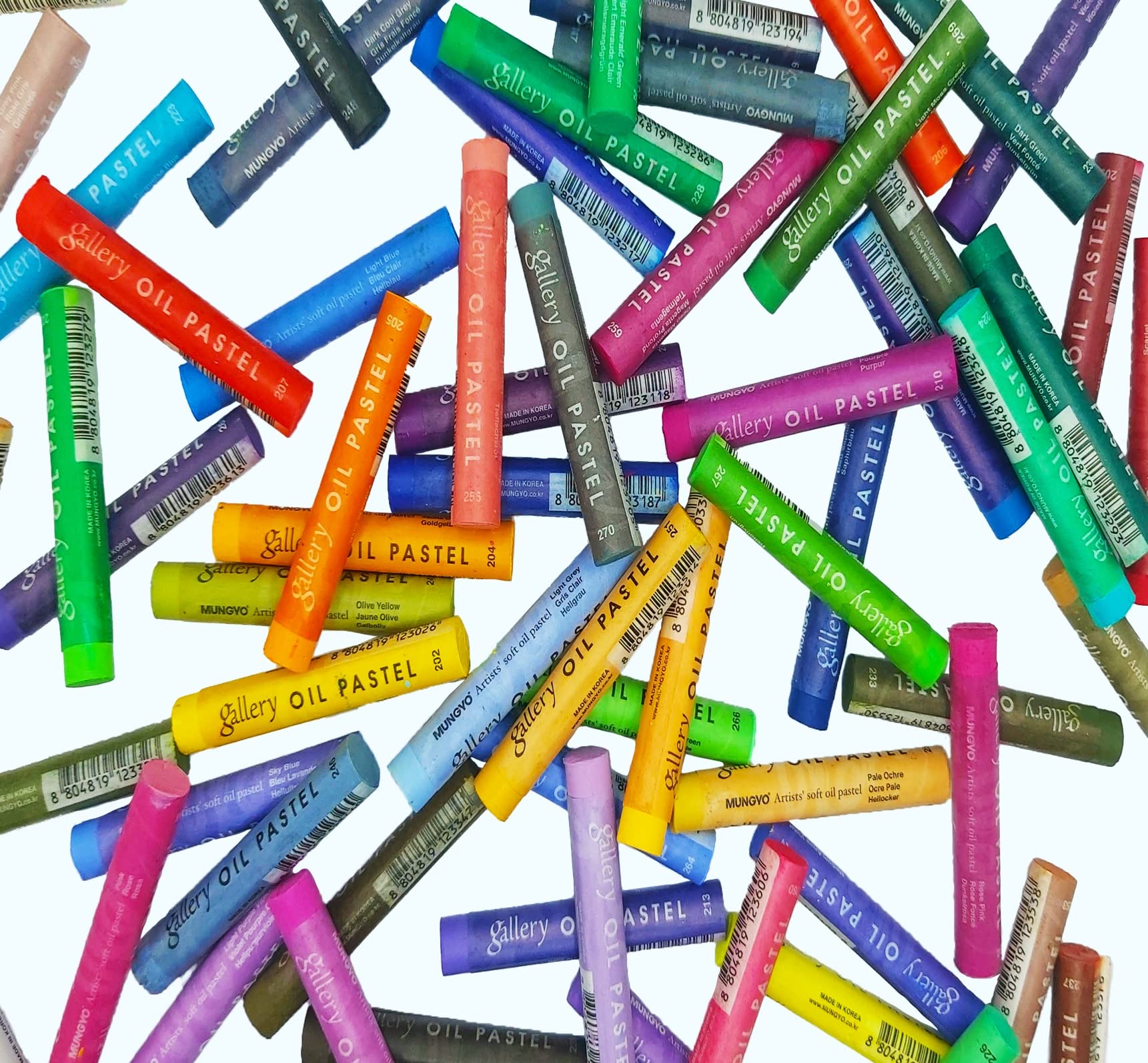Mungyo Gallery Artists' Soft Oil Pastels Set - 72 Vibrant Colors (MOPV-72W) with Blending Tortillon, Sandpaper & Eraser - Perfect for Professional Drawing, Sketching & Blending Techniques