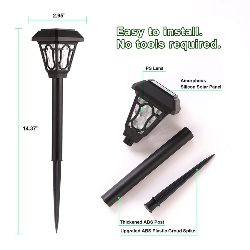 LAMTREE 12 Pack Solar Powered Outdoor Lights Waterproof - 3 Lumens Cool White LED with Cute Patterns for Pathway, Garden, Patio, Yard, Driveway, Walkway & Lawn - Perfect for Landscape Lighting, Backyard Decor & Nighttime Safety