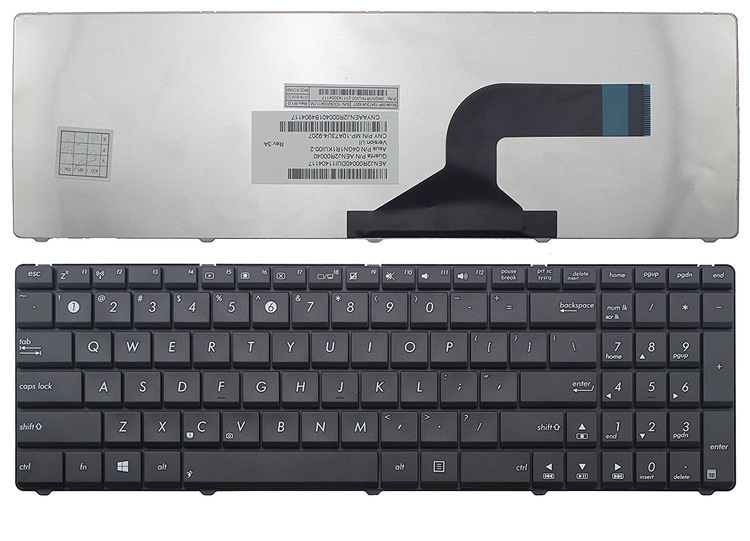 Wangpeng® Replacement Keyboard for Asus N51VG/N51VN/N53 Series Laptops - Black | Compatible with N53J, N53JF, N53JQ, N53JG, N53JL, N53JN Models | Perfect for Typing, Gaming & Office Work