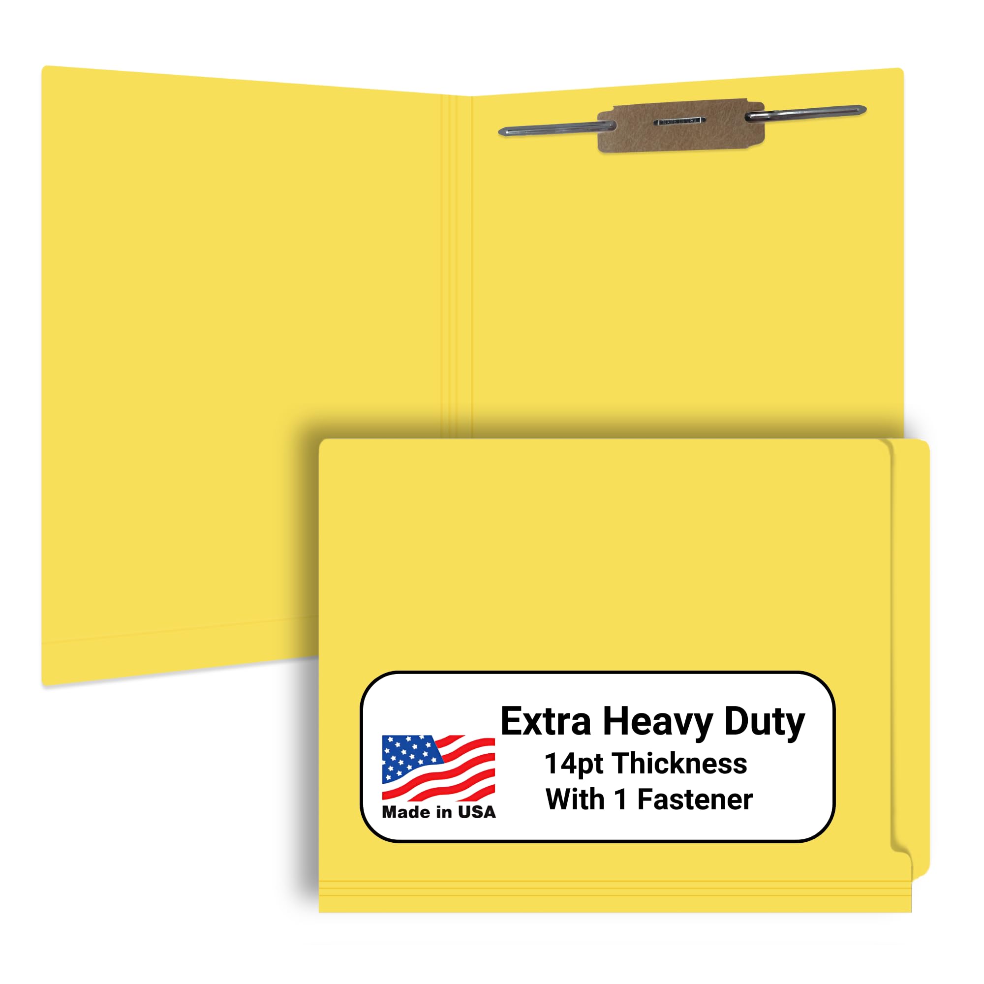 250-Count Yellow Letter Size File Folders - 14pt Reinforced End Tab with 2