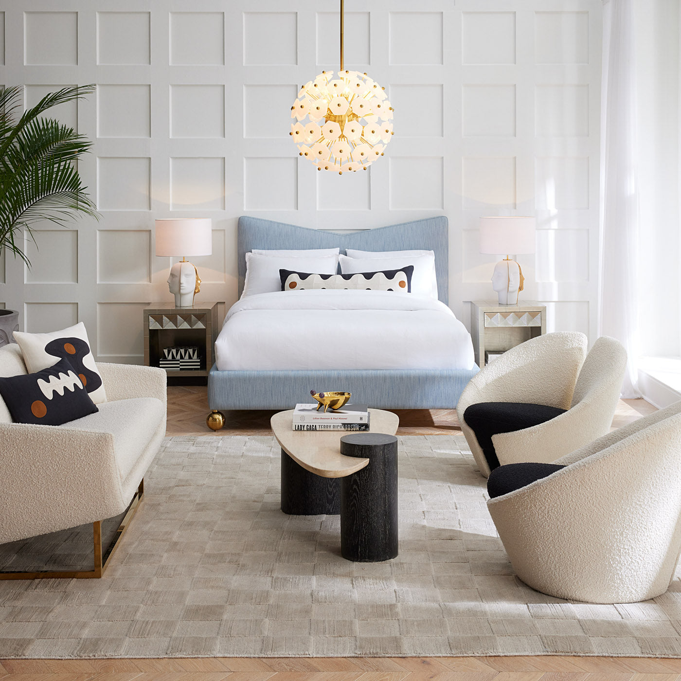 Chevron Queen Size Bed Frame with Headboard - Modern Wooden Platform Bed for Bedroom, Guest Room & Master Suite