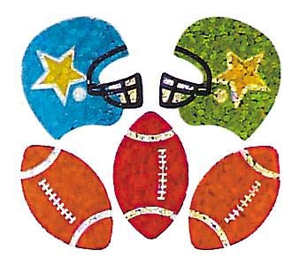 Bulk Roll Prismatic Stickers - Mini Football Design (100 Repeats) - Perfect for Scrapbooking, DIY Crafts, and Party Decorations