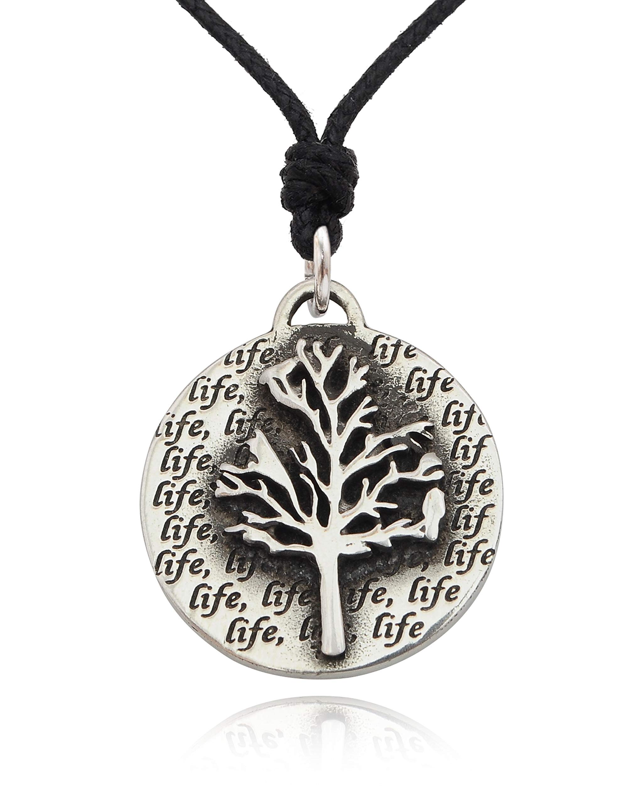 Tree of Life Silver Pewter Charm Necklace - Spiritual Symbol Pendant Jewelry for Women - Perfect for Meditation, Yoga & Gift Giving