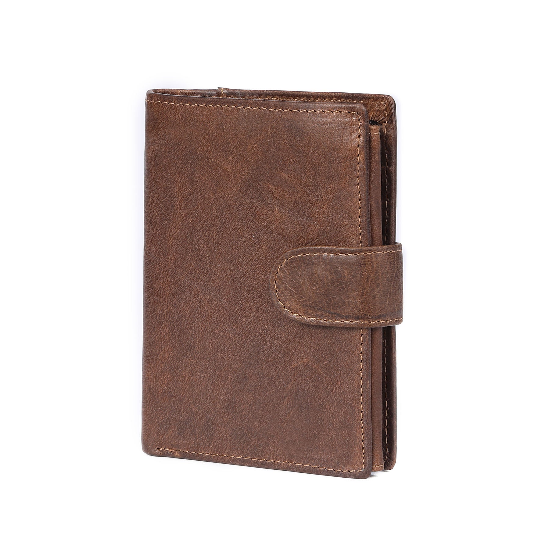 Men's Genuine Leather Short Bifold Wallet - Slim RFID Blocking Credit Card Holder for Everyday Carry & Travel
