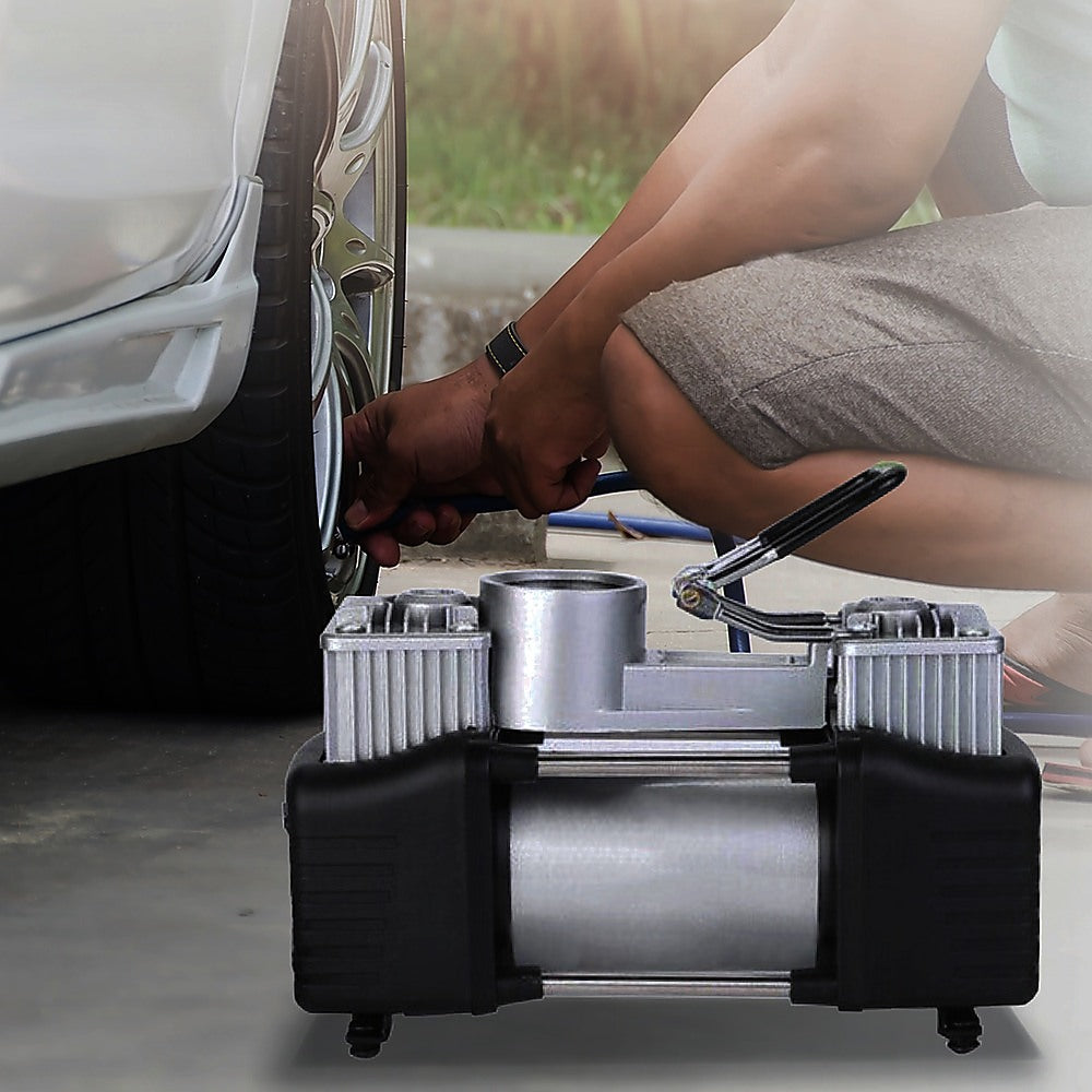 12V Portable Car Air Compressor - 85L/min High Power Tire Inflator for 4x4, SUV & Off-Road Vehicles - Ideal for Emergency Tire Inflation, Camping & Outdoor Adventures