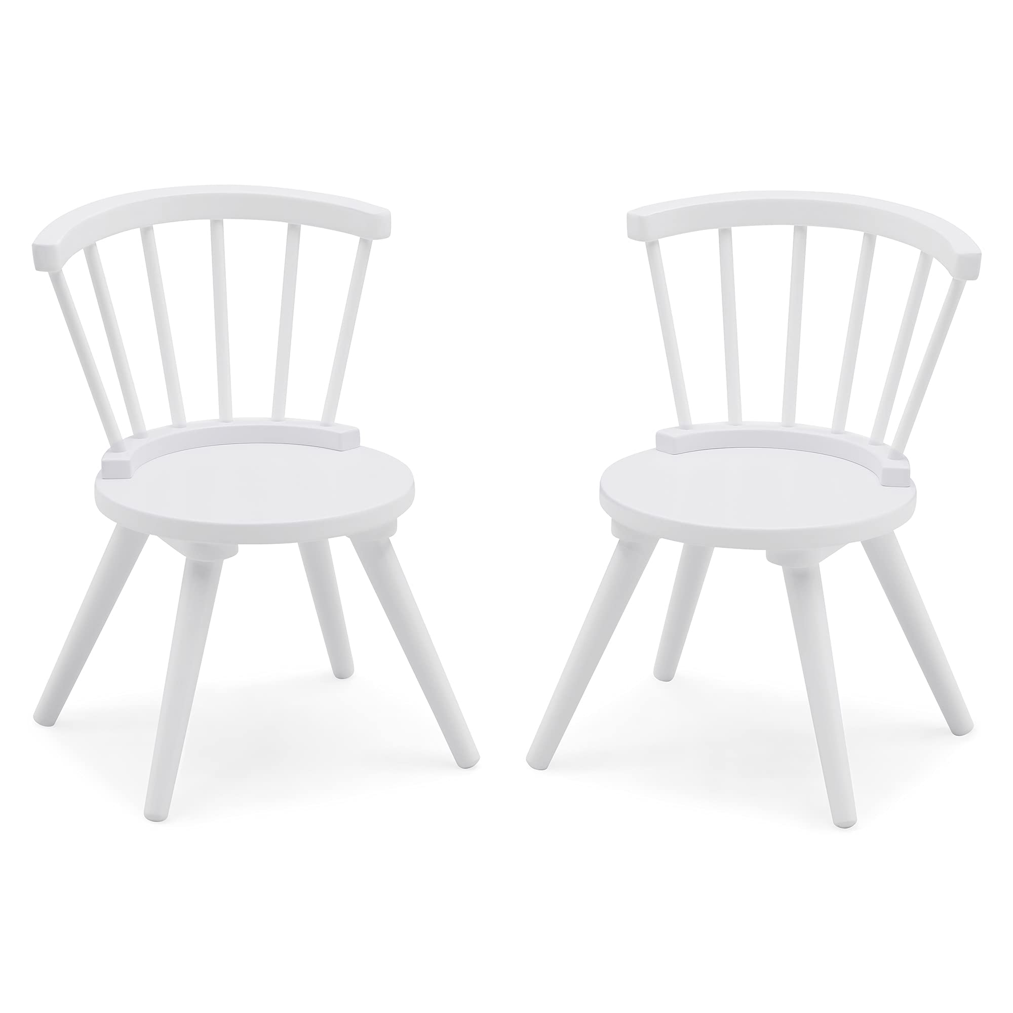 Delta Children Windsor 2-Piece Chair Set in Bianca White - Perfect for Kids Bedroom, Playroom, and Nursery Furniture
