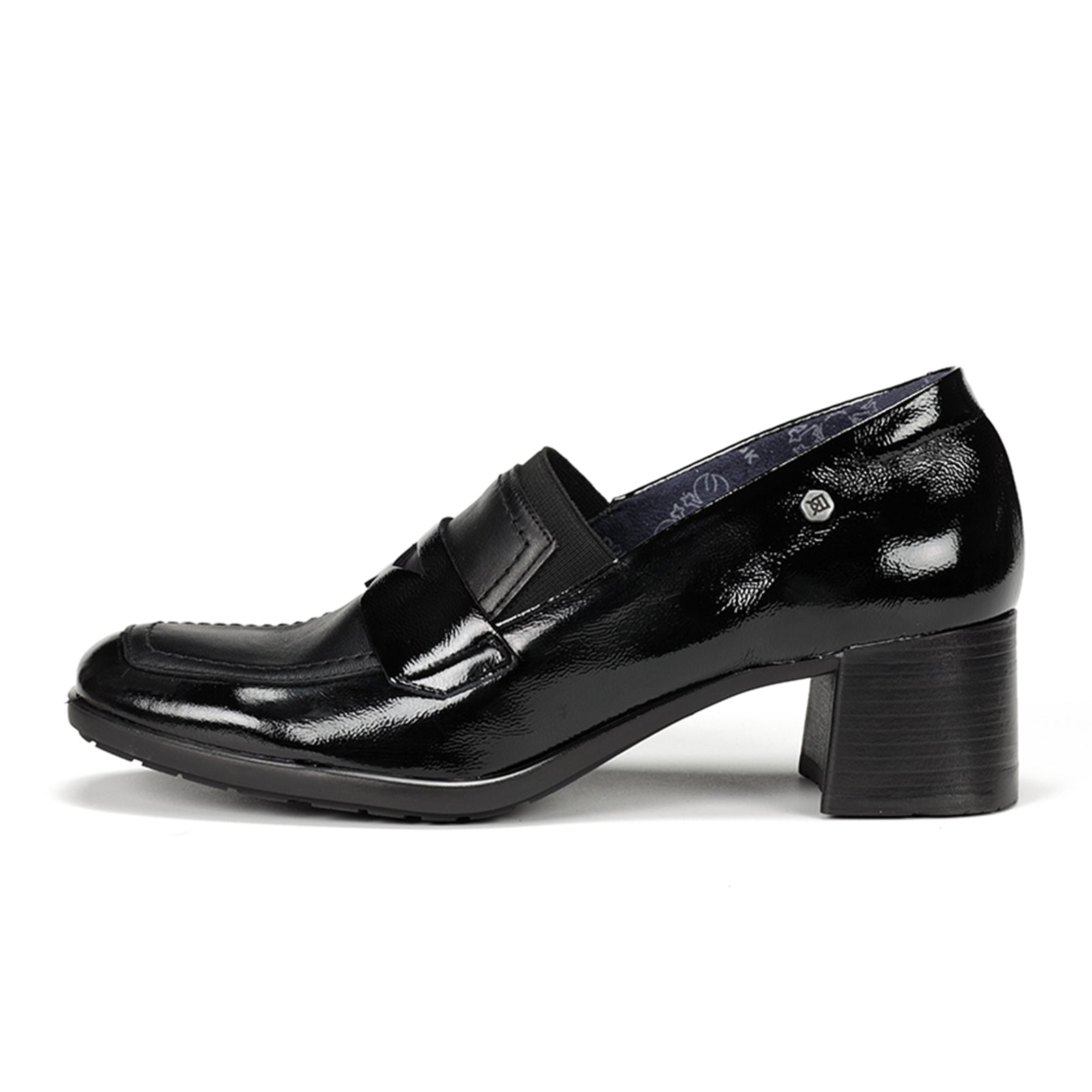 Dorking Ikia D9205 Women's Heeled Loafers - Stylish & Comfortable Slip-On Shoes for Work, Office & Casual Wear - Naplak/Sugar Negro