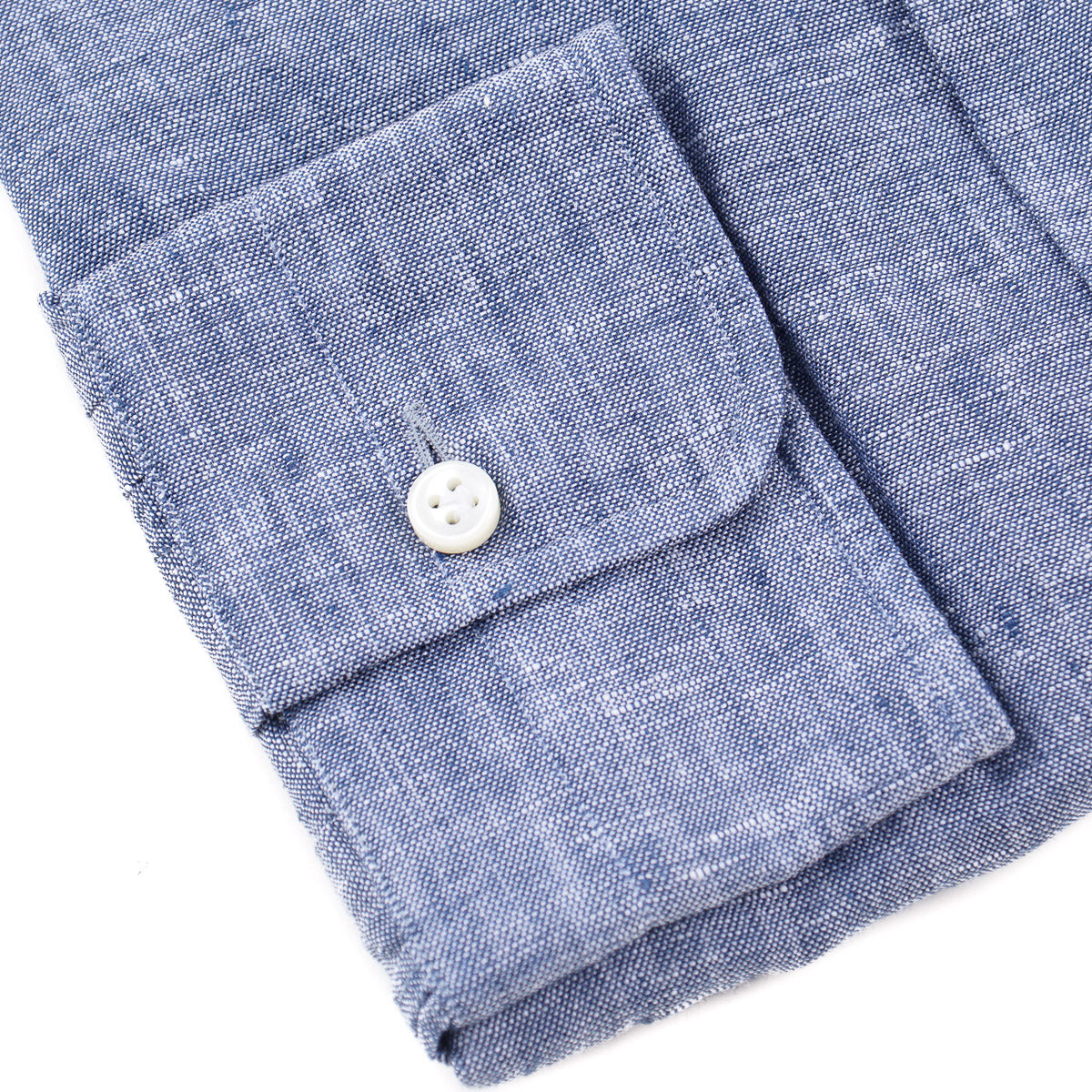 Luigi Borrelli Premium Linen Shirt for Men - Breathable Band Collar Button Down Shirt - Perfect for Summer, Casual Wear & Beach Vacations
