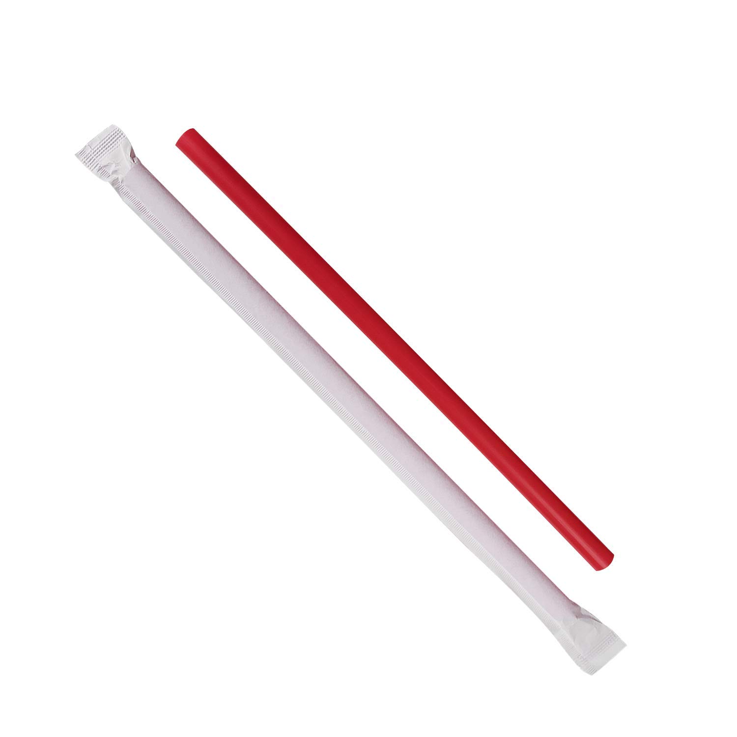 Karat C9130 7.75 Inch Giant Paper-Wrapped Straws (8mm Diameter) - Bulk Pack of 7500 Red Drinking Straws for Parties, Restaurants & Smoothie Shops