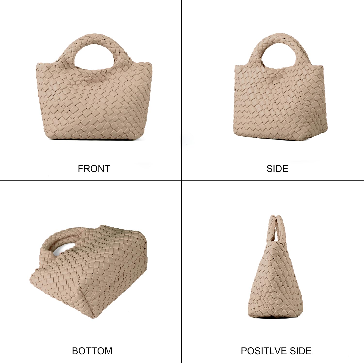 Eco-Friendly Woven Vegan Leather Handbag for Women - Handcrafted Small Purse with Mini Bag, Perfect for Travel, Beach & Everyday Use | Stylish Top Handle Shoulder Bag
