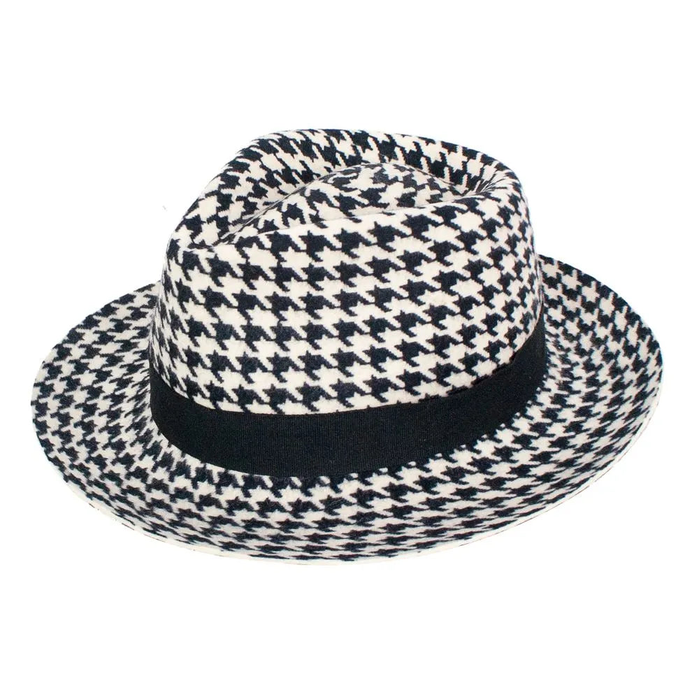 Peter Grimm Chexs Wool Felt Fedora Hat for Men - Classic Vintage Style Dress Hat for Outdoor, Weddings & Formal Events